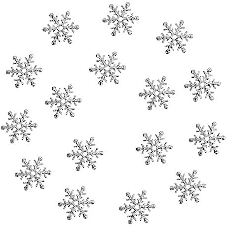 Warmhm 600 Stück 1 Satz Weihnachtsschneeflockenkonfetti Pailletten Schneeflocken Konfetti Streut Silberne Tischstreusel Silberne Tafel Weihnachten Silbernes Weihnachten Party Silver Stoff