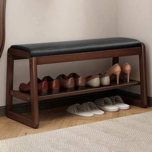 DODOBD Schuhbank Holz,Schuhbank mit Stauraum,Schuhbank mit Sitzfläche,Schuhregal mit Sitzbank,Sitzbank mit Stauraum,für Flur Eingangsbereich Wohnzimmer Umkleidekabine,55/80/100cm