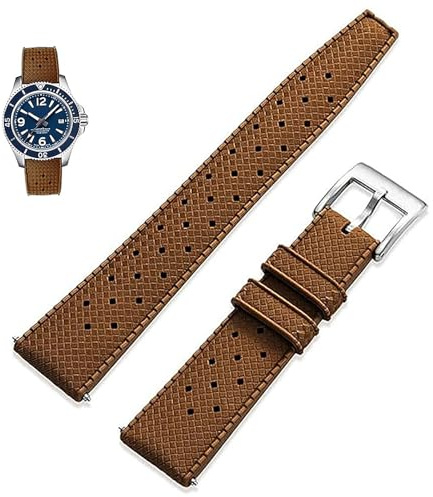 Ylfcly Uhrenarmbänder aus Fluorkautschuk mit Schnellverschluss Tropical Style Weiche FKM Kautschuk Armband für Uhren, Universal FKM Gummi Uhrenarmbänder Ersatzarmband 20mm 22mm Herren Damen