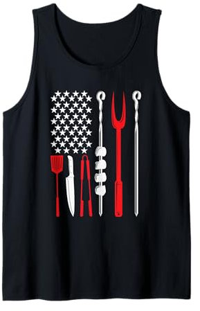 BBQ Tools American Stars Grill Spatula Knife Fork for 4th Tank Top
