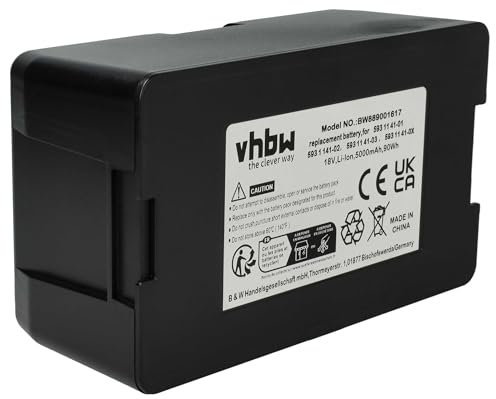 vhbw Batterie Remplacement pour Husqvarna 593 11 84-06, 593 11 84-04, 593 24 74-01 pour Robot Tondeuse Tondeuse (5000mAh, 18V, Li-ION)