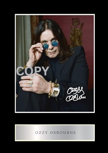 Vorgedrucktes Autogrammbild von Ozzy Osbourne mit Passepartout, 25,4 x 20,3 cm Passepartout