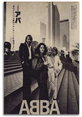 SAHDU I REWNRN ABBA Poster, ästhetische Wandkunst, dekoratives Gemälde, Poster, Dekoration, Vintage-Leinwand für Wohnzimmer, Schlafzimmer, 30 x 45 cm, ungerahmter Stil