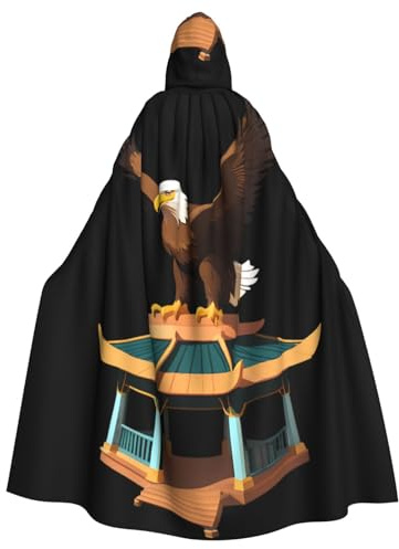 Cape à capuche pour adulte WHJSSF L'aigle sur le pavillon Imprimé Super Large Cape à capuche avec nœud papillon