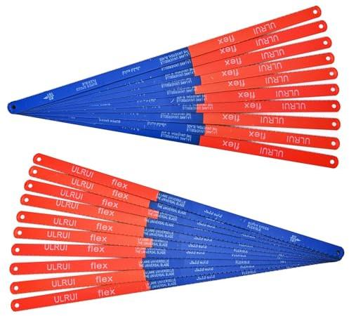 20 PCS Hacksaw Blades 300mm, Flexible Carbon Steel Hack Saw Blade Set with 18 TPI & 24 TPI, Universal Hacksaw Blades for Metal Cutting, Wood, Plastic, PVC