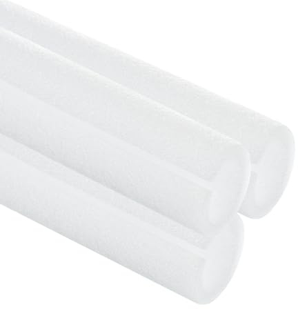 QUARKZMAN 3 Pcs 0.87 Inch 3.3 Feet Tuyau D'Isolation En Mousse, Manchons Creux Pour Protection Contre Le Gel En Hiver Pour Tuyaux D'Eau Chaude Et Froide À L'Extérieur, Blanc OD 1.26