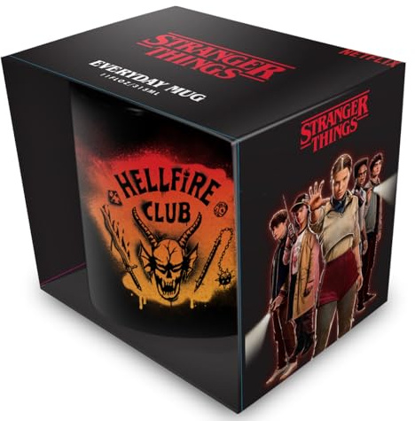 Stranger Things (Hellfire Black Mug, 315ml / 11oz Ceramic Cup, Official Netflix Licensed Merchandise, Premium Drinkware Gift for Fans & Collectors