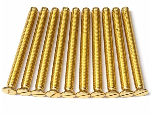 M3.5 Brass Slotted Socket Screws – Raised Countersunk Head – DIN965 Standard – Steel – Electrical Fixings (20, 75mm)