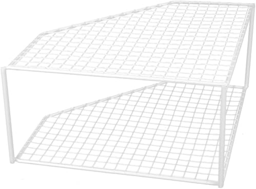 Garneck Organisateur de Casseroles Multifonction en Fer Blanc Étagère d'angle à 2 Niveaux pour Rangement Pratique la Cuisine
