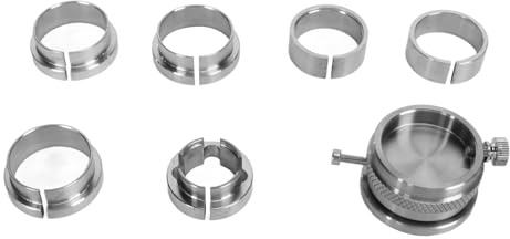 XTUJGJKV 7-teiliges Kit mit Halterungen für Uhrwerke, Edelstahl-Halterung für Uhrwerke der Typen 2824, 2671, 3135, 8500, 3100, 7750 und 2000 – Präzisions-Einstellwerkzeug für Uhren