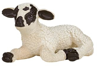 MOJO Black Faced Lamb Lying down Farm Animal Model Toy Figure