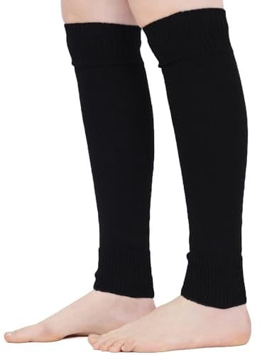 Mysocks Stulpen Damen beinwärmer Frauen Mädchen Winter 80er Stulpen Beinstulpen Beinwärmer Kniestrümpfe Leg Warmers Strümpfe in Einheitsgröße, Schwarz