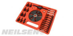 Neilsen CT3919 Harmonic Balance Puller Set – Universal Crankshaft Damper Tool | 4 Screw Sets | 9 Adaptors – Ideal For Harmonic Balance Puller Removal & Installation