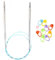 addi Turbo Original Rundstricknadel, 30 cm, US 06 (4,0 mm), glatte Oberfläche, Standard-Kegel und Spitzen, glatte Verbindungen, blaue biegsame Schnur mit 10 bunten Maschenmarkierern