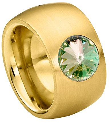 Heideman Ring Damen Coma gold Edelstahl Kristall Luminous Green Gr.58