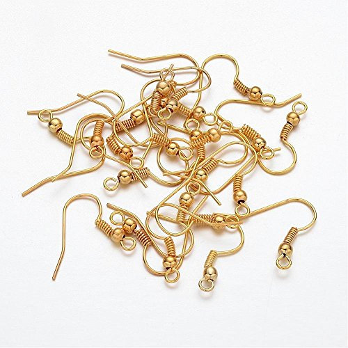 Ganci per orecchini senza nichel colore oro lunghezza 18 mm 1 – Set di 100
