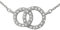Hanessa 925 Echt-Silber Rhodiniert Damen-Schmuck Hals-Kette und Anhänger aus echtem Silber - Collier mit Doppel-Ring und 31 Zirkonia Steinen - Geschenk für die Frau