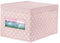 mDesign boîte de rangement en tissu pour vêtements ou chaussures – grand panier de rangement empilable pour armoire, etc. – bac de rangement à motif pois avec couvercle et hublot – rose et blanc