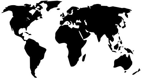 Weltkarde Aufkleber map of the World Sticker Aufkleber, erhältlich in 27x15cm, 50x30cm, 80x45cm, 100x55cm für Ihr Wohnmobil Wohnwagen Caravan oder als Wandtattoo 203 (50x30cm, weiß Glanz)