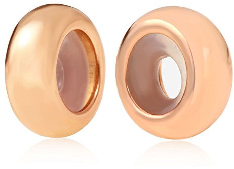 925 Sterling Silber Rose Gold Clip Stopper Charms Rondelle Spacer Bead für Pandora Charm Armbänder (Rose vergoldet)
