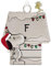 Hallmark Weihnachts-Ornament Buchstabe F Peanuts Snoopy und Woodstock Charmers aus Metall