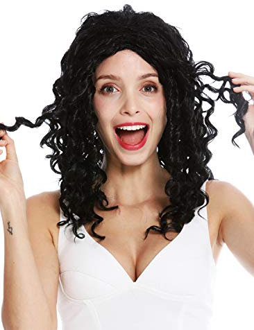 WIG ME UP - ZM-1622-1 women's quality wig long middle parting curly corkscrew curls black