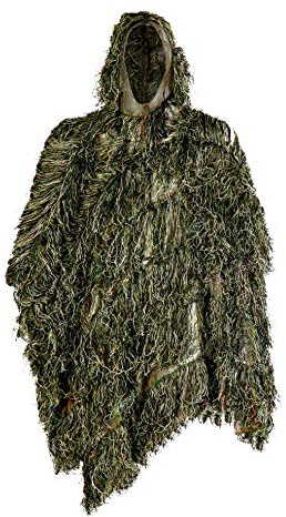 AUSCAMOTEK Ghillie Costume Poncho pour chasse Oiseau Montre Gilly Camouflage Cape Vert Désert