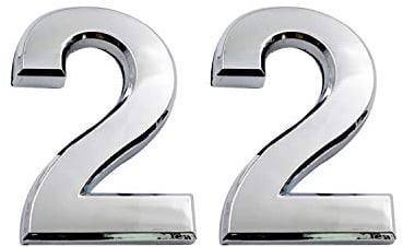 2.75 Inch Adhesive House Numbers, Mailbox numbers, Street Door Numbers, Self-stick Address Signs for Apartments, Double Silver Number 2