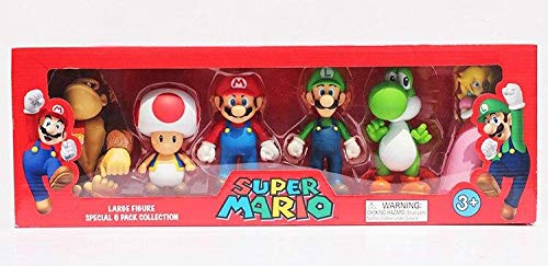Nintendo NIF560 Super Large 6 Figuren Box Set, Luigi, Donkey Kong, Yoshi, Toad and Princess