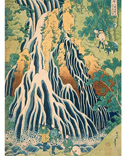 Artery8 Hokusai Kirifuri Waterfall Mount Kurokami Shimotsuke Extra Large XL Wall Art Poster Print Wasser Wand Poster drucken