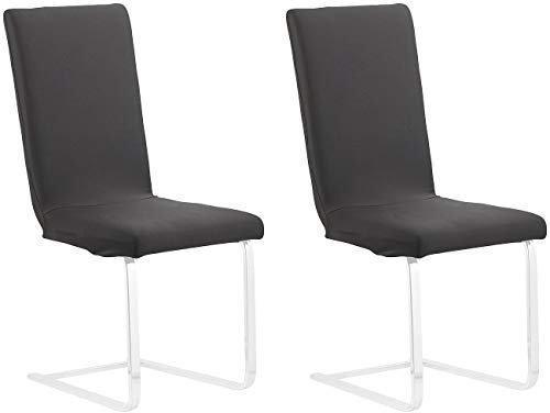 infactory Bezüge für Stühle: 2er-Set Stretch-Stuhlhusse mit Lehne, Oeko-TEX® Standard 100, schwarz (Überzug für Stühle, Stretch-Husse Stuhl, Bürostuhl)