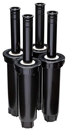 Rain Bird 1804DSH4PK Professional Dual Spray Pop-Up Sprinkler, 180° Half Circle Pattern, 8' - 15' Spray Distance, 4 Pop-up Height, 4-Pack