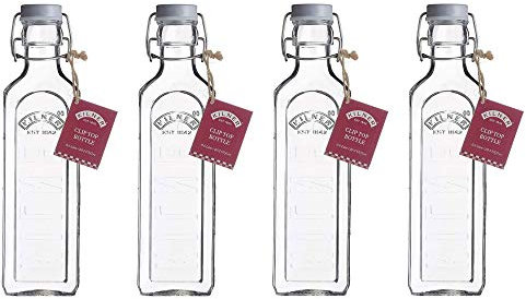 Kilner Traditional Clip Top Lid Bottle 0.6 Litre Transparent (Pack of 4)