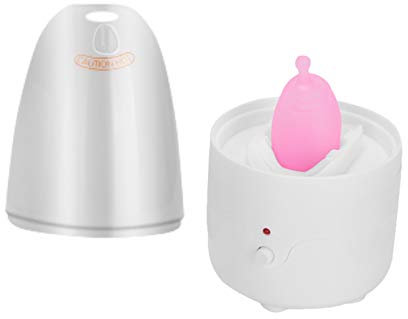 Menstruationstasse Dampfsterilisator, Tragbarer Menstruationssterilisator mit Desinfektionsdampfer, 3-Minuten-Desinfektion, hygienisch und sicher, Weiß