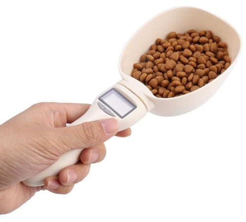 HERCHR Cuchara Medidora Digital, Balanza Cuchara Digital Balanza Digital de Cocina Balanza Medidora de Alimentos Taza Medidora de Alimentos para Perros con Pantalla LCD