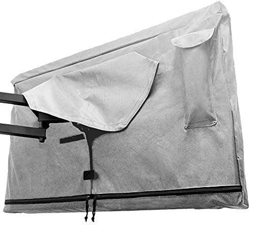 Bozzcovers Outdoor TV-Abdeckung, 139,7 cm (55 Zoll), mit Reißverschluss, wetterfest, wasserdicht, 360-Grad-Schutz, weiche, kratzfeste Innenseite, Grau