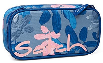 satch Schlamperbox Federmäppchen extra groß inkl. Trennfach Reißverschlussfach Geodreieck Summer Soul - Blau