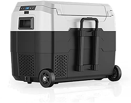 GETZ 40L/50L Portable Refrigerator for Car, Car Fridge Mini Freezer With Telescopic Handle and Wheel, Electric Cool Box for Camping, Driving, Picnic, -20℃-10℃