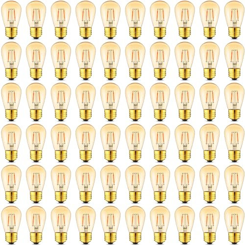Led E27 Warmweiss Glühbirne ST45/S14 1W Vintage Glühbirne Ersetzt 10 W Glühlampen,2200K Warimweß Retro Edison Led Birnen, Nicht Dimmbar,60er Pack