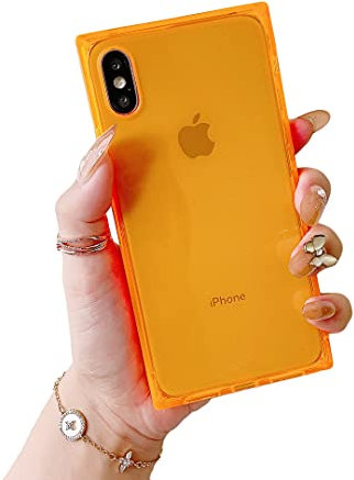 Cocomii - Rectangle Case Compatible with iPhone XR - Clear Transparent, Show Beauty, Women Girls Men, Protective Phone Case for iPhone XR 6.1 inch, Hot Orange