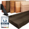 LAMO Manufaktur Wandregal Holz Baumkante | Regal Farbe: Schwarz | mit schwarzem Vintage Regalträger | 140 cm