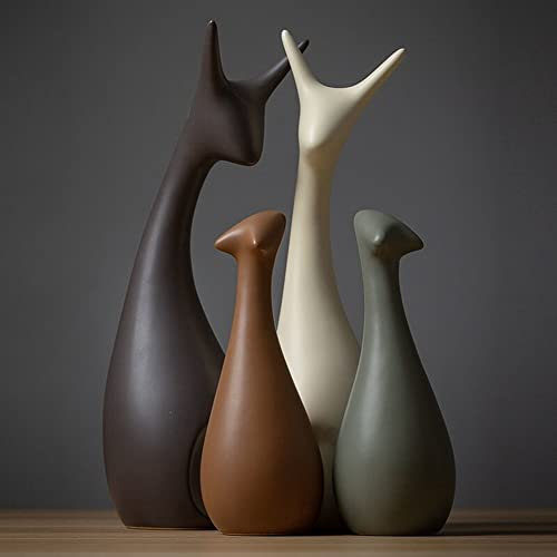 Lin's Wood Tier Ornament Porzellan Dekoration Hirsch Keramik Handwerk Kunst Kreative Einrichtung Ornamente Geschenk Familie Matten Vier Personen Haus Hirsch.