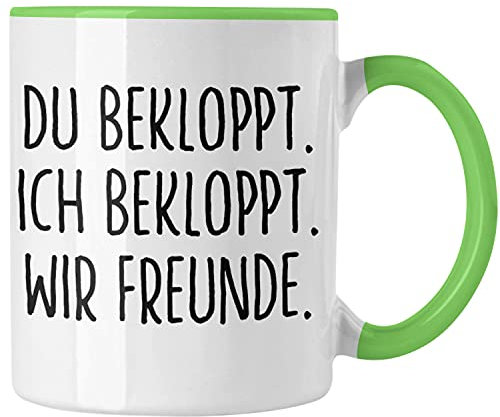 Trendation - Beste Freunde Tasse Geschenk Beste Freundin Freund Kaffeetasse Geschenkidee BFF Allerbeste Freundin Spruch Geburtstag Freundinnen (Grün)