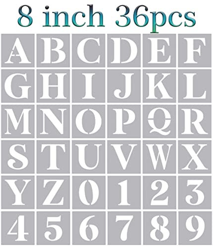 Yamcyh 20,3 cm große Buchstabenschablonen Alphabet Schablonen zum Malen auf Holz, Schilder, Wand, Veranda DIY Handwerk