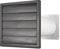 Traversée murale pour hotte aspirante - Grille à lamelles grise avec clapet anti-retour - Diamètre : 150 mm