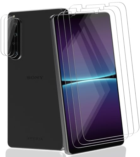 AnnhanT Schutzfolie für Sony Xperia 1 IV Panzerglas, HD-Klar Displayschutzfolie 3 Stück und Panzer Schutz Glas Kameraschutz 3 Stück, 9H Härte Anti-Kratzer Panzerfolie für Sony Xperia 1 IV