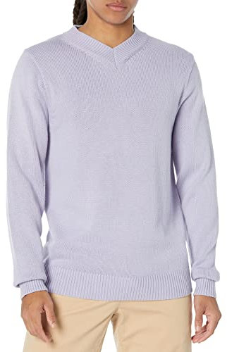 Amazon Essentials Maglione con Scollo a V dalla vestibilità Standard (Disponibile in Taglie Extra Forti) (precedentemente Amazon Aware) Uomo, Lilla, M