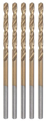 sourcing map 5pcs Twist Drill Bits 2mm Titanium Coated (HSS-E) M42 High Speed Steel 8% Cobalt Straight Shank for Stainless Steel Aluminum Alloy Metal