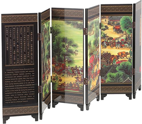 Homoyoyo Paravento Miniatura Decorativo in Stile Cinese Antico, Parete Divisoria Da Tavolo Per Arredamento Casa e Ufficio, Divisorio Per Ambienti Design Realistico e Materiale Stabile