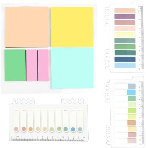900 Stück Haftnotizen Tabs, Klebemarkierungen Index Tabs Selbstklebend Bookmarker Sticky Notes Pastell Haftnotizen Klebezettel Transparent Haftstreifen Dünn Pagemarker Papier Für Büro Schule Zuhause